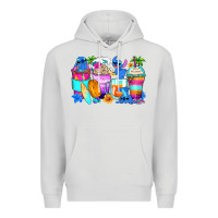Dove Grey stitch summer coffee cups Premium Hoodie - Zillion Design Studio