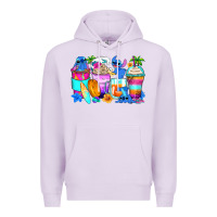 Lilac stitch summer coffee cups Premium Hoodie - Zillion Design Studio