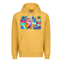 Mustard stitch summer coffee cups Premium Hoodie - Zillion Design Studio