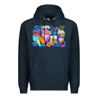 Navy stitch summer coffee cups Premium Hoodie - Zillion Design Studio