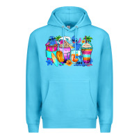 Ocean Blue stitch summer coffee cups Premium Hoodie - Zillion Design Studio