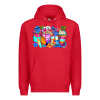 Red stitch summer coffee cups Premium Hoodie - Zillion Design Studio