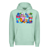 Seafoam stitch summer coffee cups Premium Hoodie - Zillion Design Studio
