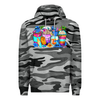 Slate Camo stitch summer coffee cups Premium Hoodie - Zillion Design Studio