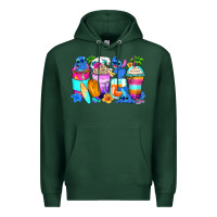 Sports Green stitch summer coffee cups Premium Hoodie - Zillion Design Studio