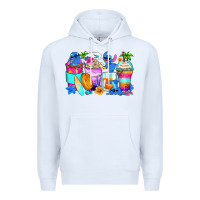 White stitch summer coffee cups Premium Hoodie - Zillion Design Studio