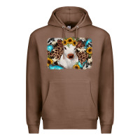 Chestnut cowhide leopard calf Premium Hoodie - RanaPortraitStore