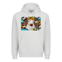 Dove Grey cowhide leopard calf Premium Hoodie - RanaPortraitStore