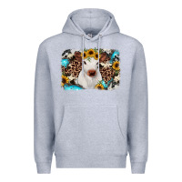 Heather Grey cowhide leopard calf Premium Hoodie - RanaPortraitStore