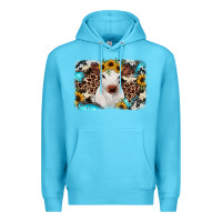 Ocean Blue cowhide leopard calf Premium Hoodie - RanaPortraitStore