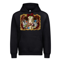 Black heifer cow christmas western background Urban Hoodie - RanaPortraitStore
