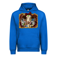 Cobalt heifer cow christmas western background Urban Hoodie - RanaPortraitStore