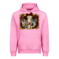 Fuchsia Pink heifer cow christmas western background Urban Hoodie - RanaPortraitStore