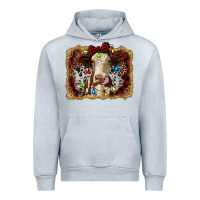 Heather Grey heifer cow christmas western background Urban Hoodie - RanaPortraitStore