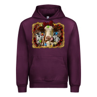 Mauve Wine heifer cow christmas western background Urban Hoodie - RanaPortraitStore