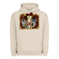 Pigment French Oak heifer cow christmas western background Urban Hoodie - RanaPortraitStore
