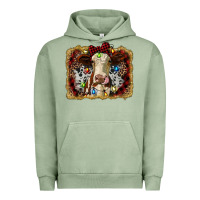 Pigment Oil Green heifer cow christmas western background Urban Hoodie - RanaPortraitStore