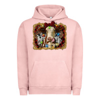 Pigment Salmon heifer cow christmas western background Urban Hoodie - RanaPortraitStore