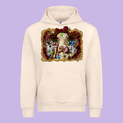 Heifer Cow Christmas Western Background Urban Hoodie Designed By Ranaportraitstore