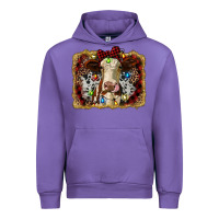 Tulip heifer cow christmas western background Urban Hoodie - RanaPortraitStore