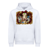 White heifer cow christmas western background Urban Hoodie - RanaPortraitStore