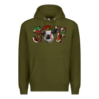 Army Green christmas joy with heifer cow Premium Hoodie - RanaPortraitStore