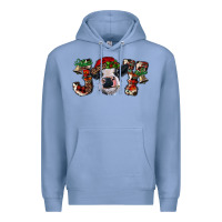 Colony Blue christmas joy with heifer cow Premium Hoodie - RanaPortraitStore
