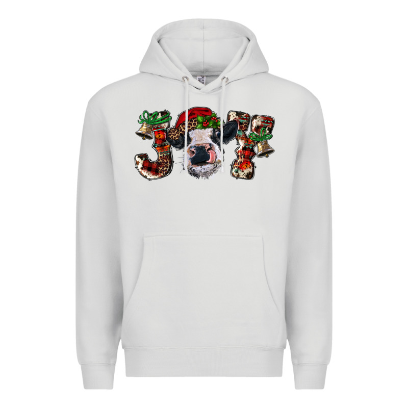 Christmas Joy With Heifer Cow Premium Hoodie by RanaPortraitStore | Teevron