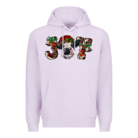 Lilac christmas joy with heifer cow Premium Hoodie - RanaPortraitStore