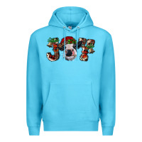 Ocean Blue christmas joy with heifer cow Premium Hoodie - RanaPortraitStore