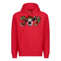 Red christmas joy with heifer cow Premium Hoodie - RanaPortraitStore