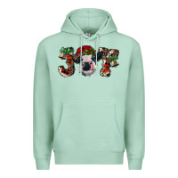 Seafoam christmas joy with heifer cow Premium Hoodie - RanaPortraitStore