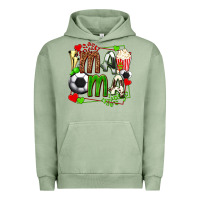 Pigment Oil Green mama soccer with popcorn Urban Hoodie - texasbilliewilder