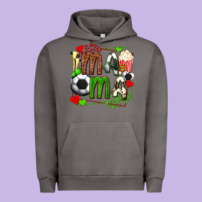 Mama Soccer With Popcorn Urban Hoodie Designed By Texasbilliewilder