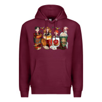 Burgundy harry coffee cups Premium Hoodie - Zillion Design Studio