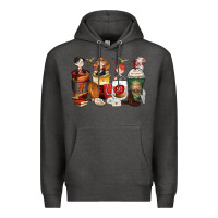 Charcoal Heather harry coffee cups Premium Hoodie - Zillion Design Studio