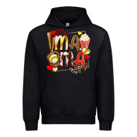 Black mama softball baseball with popcorn Urban Hoodie - texasbilliewilder
