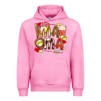 Fuchsia Pink mama softball baseball with popcorn Urban Hoodie - texasbilliewilder