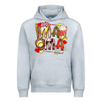 Heather Grey mama softball baseball with popcorn Urban Hoodie - texasbilliewilder