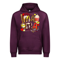 Mauve Wine mama softball baseball with popcorn Urban Hoodie - texasbilliewilder