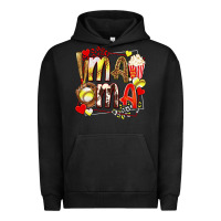 Pigment Black mama softball baseball with popcorn Urban Hoodie - texasbilliewilder