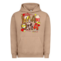 Pigment Burro mama softball baseball with popcorn Urban Hoodie - texasbilliewilder