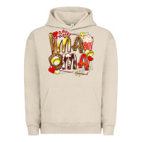 Pigment French Oak mama softball baseball with popcorn Urban Hoodie - texasbilliewilder