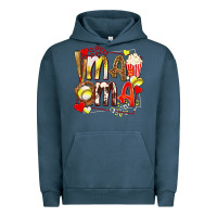 Pigment Midnight Navy mama softball baseball with popcorn Urban Hoodie - texasbilliewilder