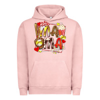Pigment Salmon mama softball baseball with popcorn Urban Hoodie - texasbilliewilder