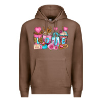 Chestnut valentine's day coffee cups Premium Hoodie - Zillion Design Studio