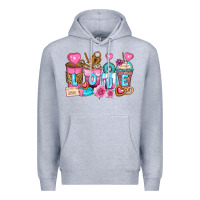 Heather Grey valentine's day coffee cups Premium Hoodie - Zillion Design Studio
