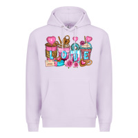 Lilac valentine's day coffee cups Premium Hoodie - Zillion Design Studio
