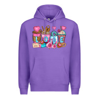 Purple valentine's day coffee cups Premium Hoodie - Zillion Design Studio