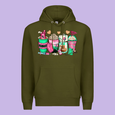 Pharmacy Coffee Cups Premium Hoodie Designed By Zillion Design Studio